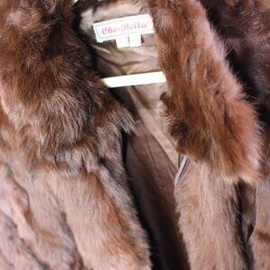Vintage Che Bella Rabbit Fur Jacket Waist Length S–M